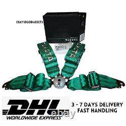 Takata 4 Point Snap-On 3 with Camlock Racing Seat Belt Harness Green Universal