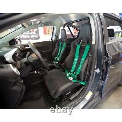 Takata 4 Point Snap-On 3 with Camlock Racing Seat Belt Harness Green Universal