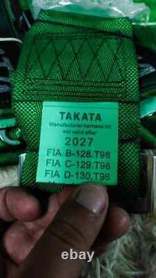 Takata 4 Point Snap-On 3 with Camlock Racing Seat Belt Harness Green Universal