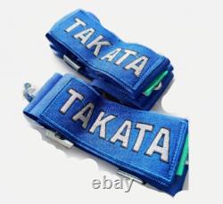 Takata 4 Point Snap-On Camlock Racing Seat Belt Harness Blue Universal Express
