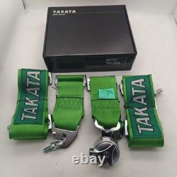 Takata 4-Point Snap-On Racing Harness UNIVERSAL Green 3? Belt Camlock