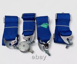 Takata 4 Points Snap-On 3 Seat Belt Harness Universal Racing Blue Camlock + DHL