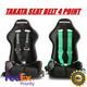 Takata Black 4 Point Race Snap-On 3 Racing Seat Belt Harness with Camlock fast