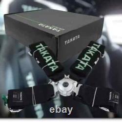 Takata Black 4 Point Snap-On 3 With Camlock Racing Seat Belt Harness & Express