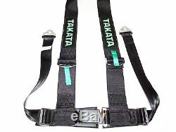 Takata DRIFT III 4 Point Snap-On 3 Racing Seat Belt Harness (Black)