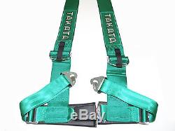 Takata DRIFT III 4 Point Snap-On 3 Racing Seat Belt Harness (Green)