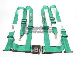 Takata Drift II Bolt-On Seat Belt Safety Harness Green 2 Shoulder/Lap 4-Point