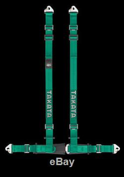 Takata Drift Series Seat Belt Safety Harness DRIFT II SNAP (4PT SNAP-ON) Green