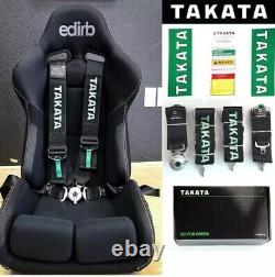 Takata RACE 4 Point Snap-On 3 Racing Seat Belt Harness Camlock Black Colour