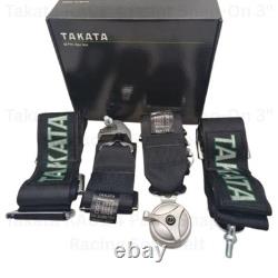 Takata RACE 4 Point Snap-On 3 Racing Seat Belt Harness Camlock Black Colour DHL