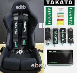 Takata RACE 4 Point Snap-On 3 Racing Seat Belt Harness Camlock Black Expedite