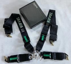 Takata RACE 4 Point Snap-On 3 Racing Seat Belt Harness Camlock Black Expedite