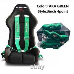 Takata RACE 4 Point Snap-On 3 Racing Seat Belt Harness Camlock Universal Green