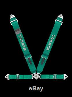 Takata Race Series Seat Belt Safety Harness RACE 4 SNAP (4PT SNAP-ON) Green