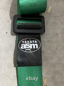 Takata Racing Drift II Racing Harness 4-Pt 2 Shoulder 2 Lap Snap-On Green