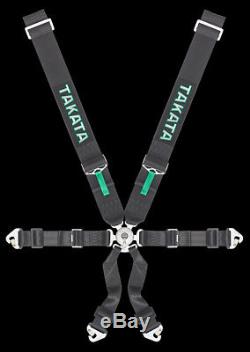 Takata Racing Race Series Seat Belt Safety Harness RACE 6 (6PT SNAP-ON) Black