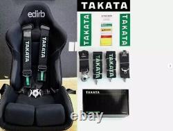 Takata Racing Seat Belt Harness 4 Point Snap-On 3 Cam lock BLACK Express Ship