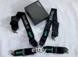 Takata Racing Seat Belt Harness 4 Point Snap-On 3 Cam lock BLACK Express Ship