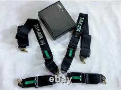 Takata Racing Seat Belt Harness 4 Point Snap-On 3 Cam lock Universal BLACK