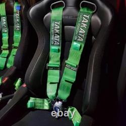Takata Racing Seat Belt Harness 4 Point Snap-On 3 Cam lock Universal GREEN