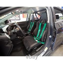 Takata Racing Seat Belt Harness 4 Point Snap-On 3 Cam lock Universal GREEN