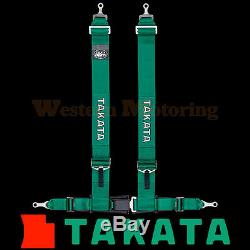 Takata Seat Belt Harness Drift III 4-Point ASM Green (Bolt-On) 70003US-H2