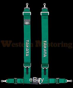 Takata Seat Belt Harness Drift III 4-Point ASM Green (Bolt-On) 70003US-H2