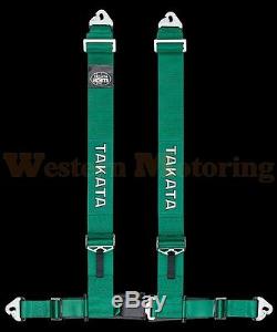 Takata Seat Belt Harness Drift III 4-Point ASM Green (Snap-On) 70002US-H2