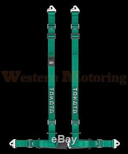 Takata Seat Belt Harness Drift II 4-Point ASM Green (Snap-On) 74000US-H2