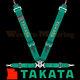 Takata Seat Belt Harness Race 4-Point ASM Green (Bolt-On) 71001US-H2