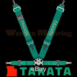 Takata Seat Belt Harness Race 4-Point ASM Green (Bolt-On) 71001US-H2
