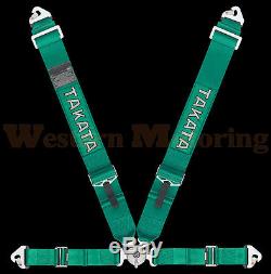 Takata Seat Belt Harness Race 4-Point ASM Green (Snap-On) 71000US-H2