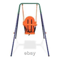 Toddler Swing Set with Safety Harness Orange vidaXL