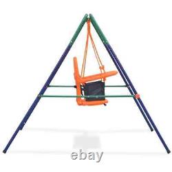 Toddler Swing Set with Safety Harness Orange vidaXL