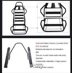 Type-r Red Reclinable Racing Seats Universal Slider Fit 4-point Harness Belt