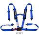 Universal 2'' 4-Point Racing Latch and Link Seat Belt Blue Nylon Safety Harness