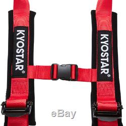 Universal 2'' inch 4-Point Racing Nylon Safety Harness Adjustable Seat Belt Red