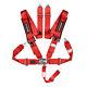 Universal 3'' 5-Point Camlock Quick Release Racing Seat Belt Safety Harness RED