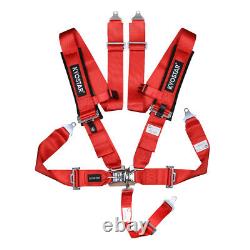 Universal 3'' 5-Point Camlock Quick Release Racing Seat Belt Safety Harness RED