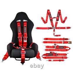 Universal 3'' 5-Point Camlock Quick Release Racing Seat Belt Safety Harness RED