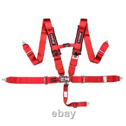 Universal 3'' 5-Point Camlock Quick Release Racing Seat Belt Safety Harness RED