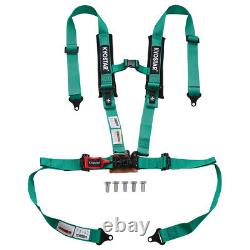 Universal 4-Point 2'' Racing Latch & Link Safety Harness Nylon Seat Belt Green