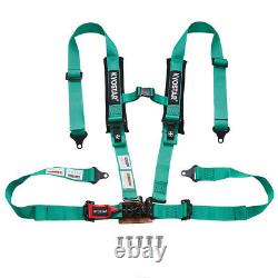 Universal 4-Point 2'' Racing Latch & Link Safety Harness Nylon Seat Belt Green