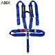 Universal 4 Point Camlock Quick Release Seat Belt Harness 3 Wide Blue