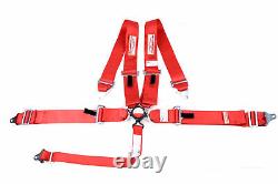 Universal 5 Point Racing Harness Seat Belt 3 Sfi 16.1 Cam Lock Red