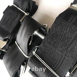 Universal Black 4 Point Camlock Quick Release Racing Car Seat Belt Harness 3 W