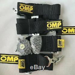 Universal Black 4 Point Camlock Quick Release Seat Belt Harness 3W OMP Racing