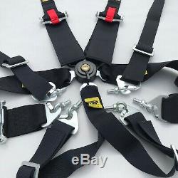 Universal Black 6 Point Cam-lock Harness Quick Release Seat Belt for#Racing