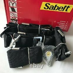 Universal Black Sabelt 4 Point Camlock Quick Release Racing Seat Belt Harness