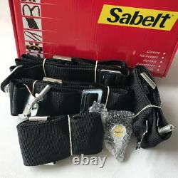 Universal Black Sabelt 4 Point Camlock Quick Release Racing Seat Belt Harness 3